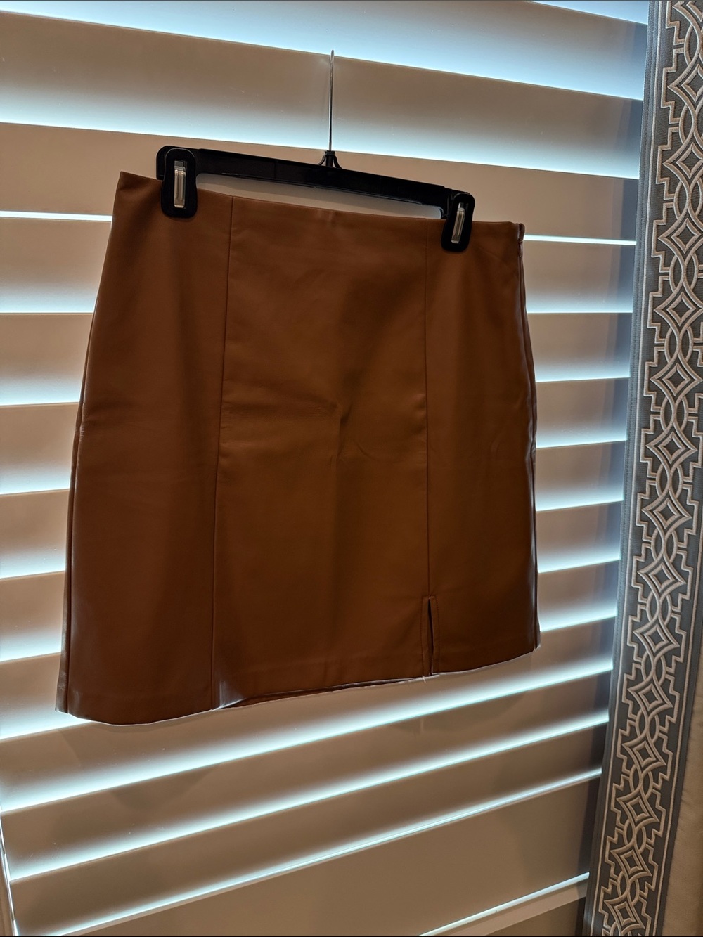 LOFT Brown Faux-Leather Mini Skirt